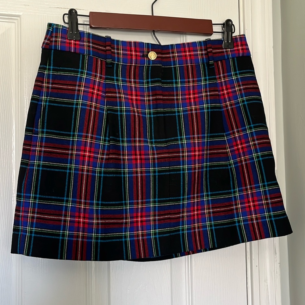 J. Crew Trouser Mini Skirt Stewart Tartan Plaid 4